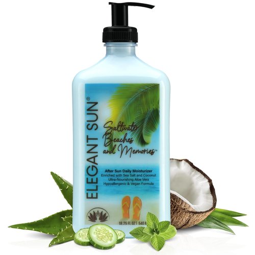 **Elegant Sun Saltwater Beaches Tan Extender - Aloe Vera After Sun Lotion for Sensitive Skin | Unisex Fresh Scent**