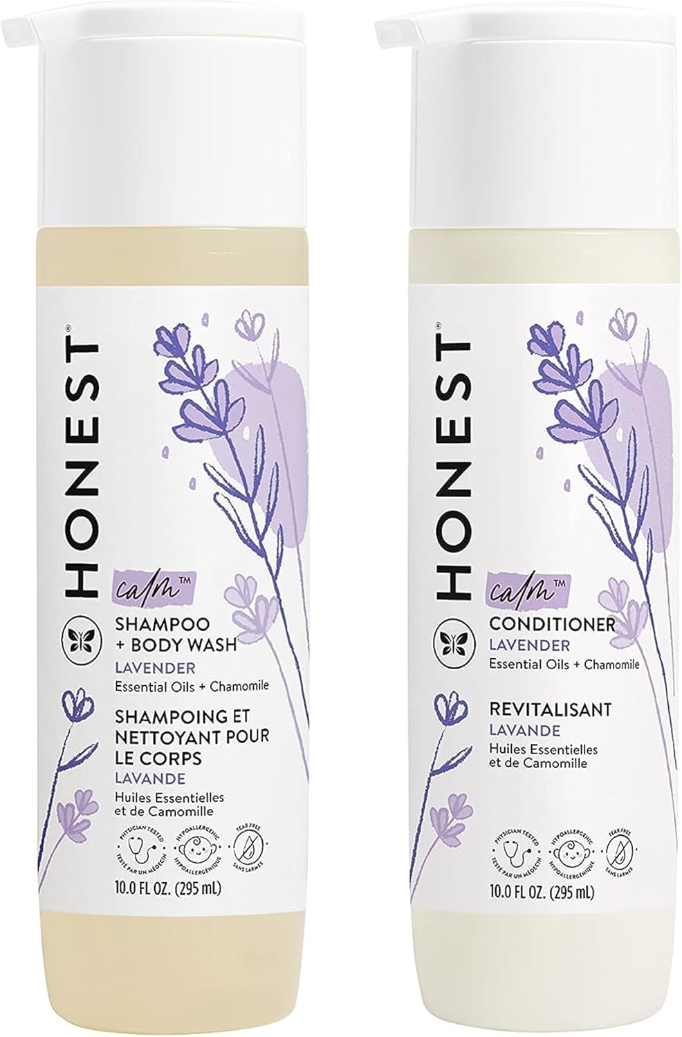 The Honest Company Baby Shampoo & Body Wash Duo - 2-in-1, Silicone-Free, Lavender Calm, 20 fl oz