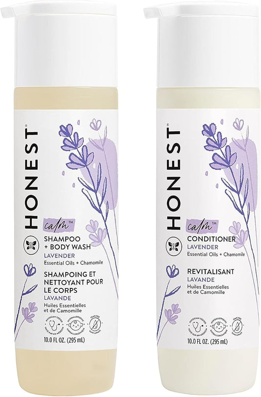 The Honest Company Baby Shampoo & Body Wash Duo - 2-in-1, Silicone-Free, Lavender Calm, 20 fl oz
