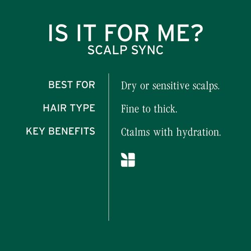 Biolage Scalp Sync Calming Shampoo - Gently Cleanses Dry & Sensitive Scalps, Hydrates & Soothes, Fermented Tea Blend & Glycolic Acid, Vegan & Paraben-Free