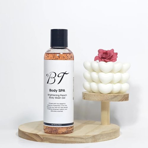 BT Body Spa Exfoliating Body Care Set - Vitamin C Scrub, Peach & Turmeric Gel Wash for Glowing Skin