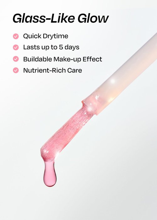 ohora Natural Glow Water Syrup Nail Strengthener (Peach) - Tinted Nail Hardener for Brittle, Damaged Nails, Quick-Dry Glossy Finish, Nail Repair & Growth, 15 mL