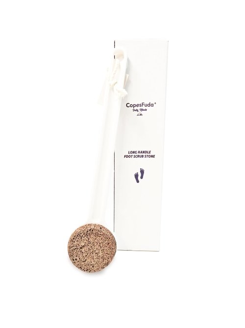 Copesfuda Straight Handle Pumice Stone - Professional Firm Control Foot Scrubber for Stubborn Calluses - Natural Dead Skin Remover & Pedicure File for Feet and Hands - 14“