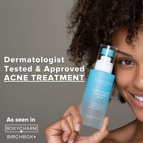 Clean Skin Club Acne Clearing Mist - Salicylic Acid & Rose Extract | Lightweight Breakout Fighter | Dermatologist Approved