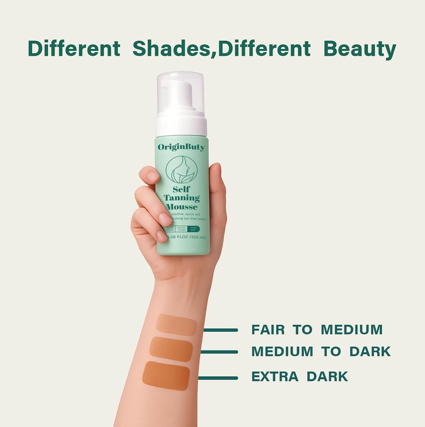 Skiennix Self Tanner Mousse - Streak-Free, Fast-Drying Sunless Tanning Foam | 2 Pack, Dark, 120ml