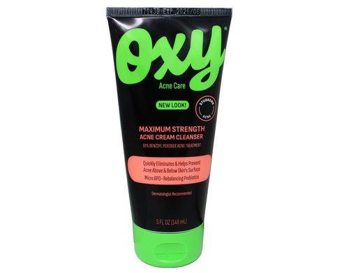 Oxy Acne Medication Face Wash - Maximum Strength 10% Benzoyl Peroxide for Clear Skin | 5 Fl Oz
