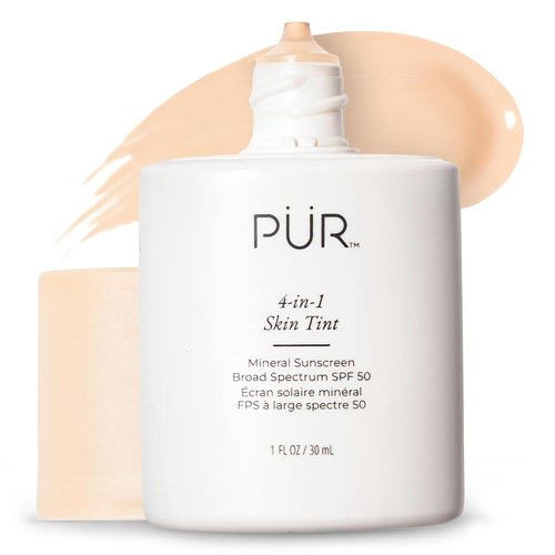 PÜR MINERALS Tinted Sunscreen - 4-in-1 SPF 50 Mineral Protection for Face | Lightweight Moisturizer & Foundation