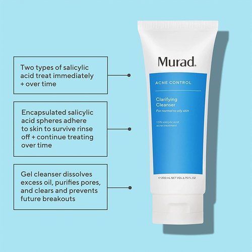 Murad Hydration Bundle | Clarifying Cleanser with Salicylic Acid & Nutrient-Charged Water Gel - 6.75 oz & 1.7 fl oz