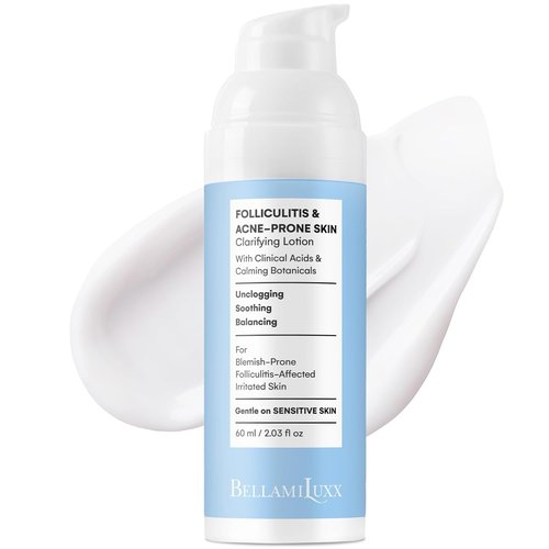 BellamiLuxx Folliculitis Acne Lotion - Reduces Itch, Redness & Body Acne with Salicylic Acid | Gentle Care for Sensitive Skin
