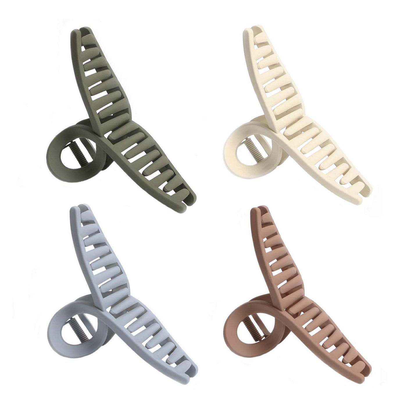 Hair Claw Clips Large No Slip Big Matte 4.3 Inch Jaw Butterfly Clip for Long Thin Fine Thick Hair Women and Girls 4 Packs