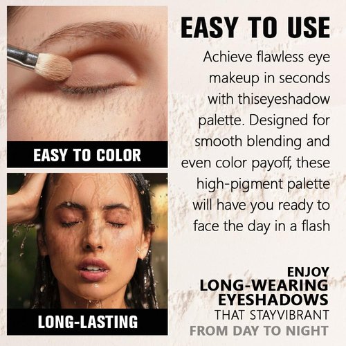 FeiCuiYun Matte Eye Shadow Palette - Dark Teal Waterproof Eyeshadow for Women | Perfect for Halloween & Parties