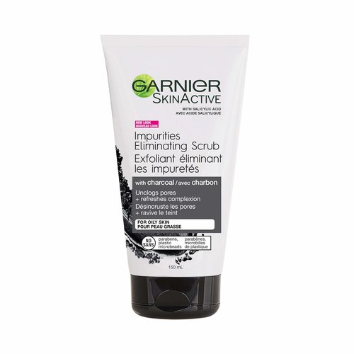 Garnier SkinActive Charcoal Scrub - Blackhead Eliminating Formula | 5 Fl Oz (150mL)