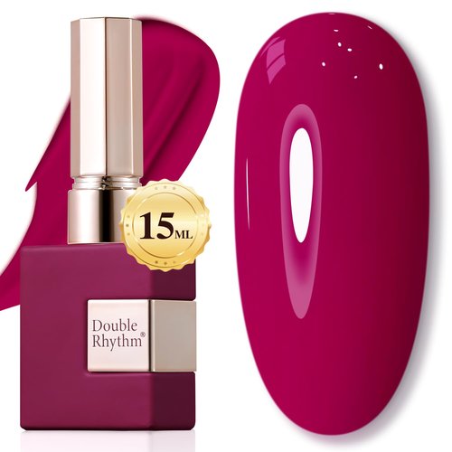 Double Rhythm 15ML Gel Polish Pure Sheer Same Color Same Bottle Soak Off Gel Polish Art Manicure Salon DIY at Home for Women (Wine Red-A1456)