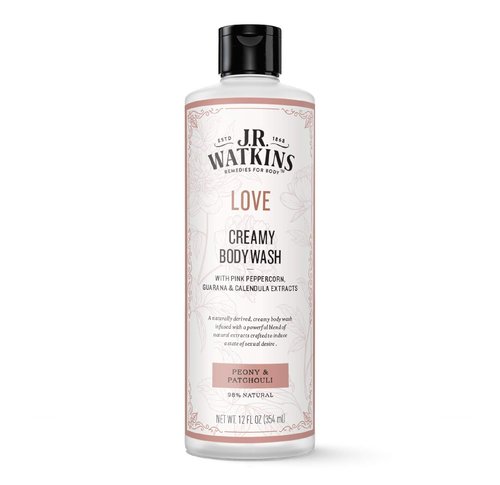 J.R. Watkins Body Wash - Creamy Moisturizing Formula with Peony & Patchouli Scent | 12 oz