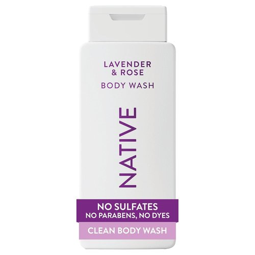 Native Body Wash - Naturally Derived Ingredients for Soft, Hydrated Skin | Lavender & Rose, 18 oz