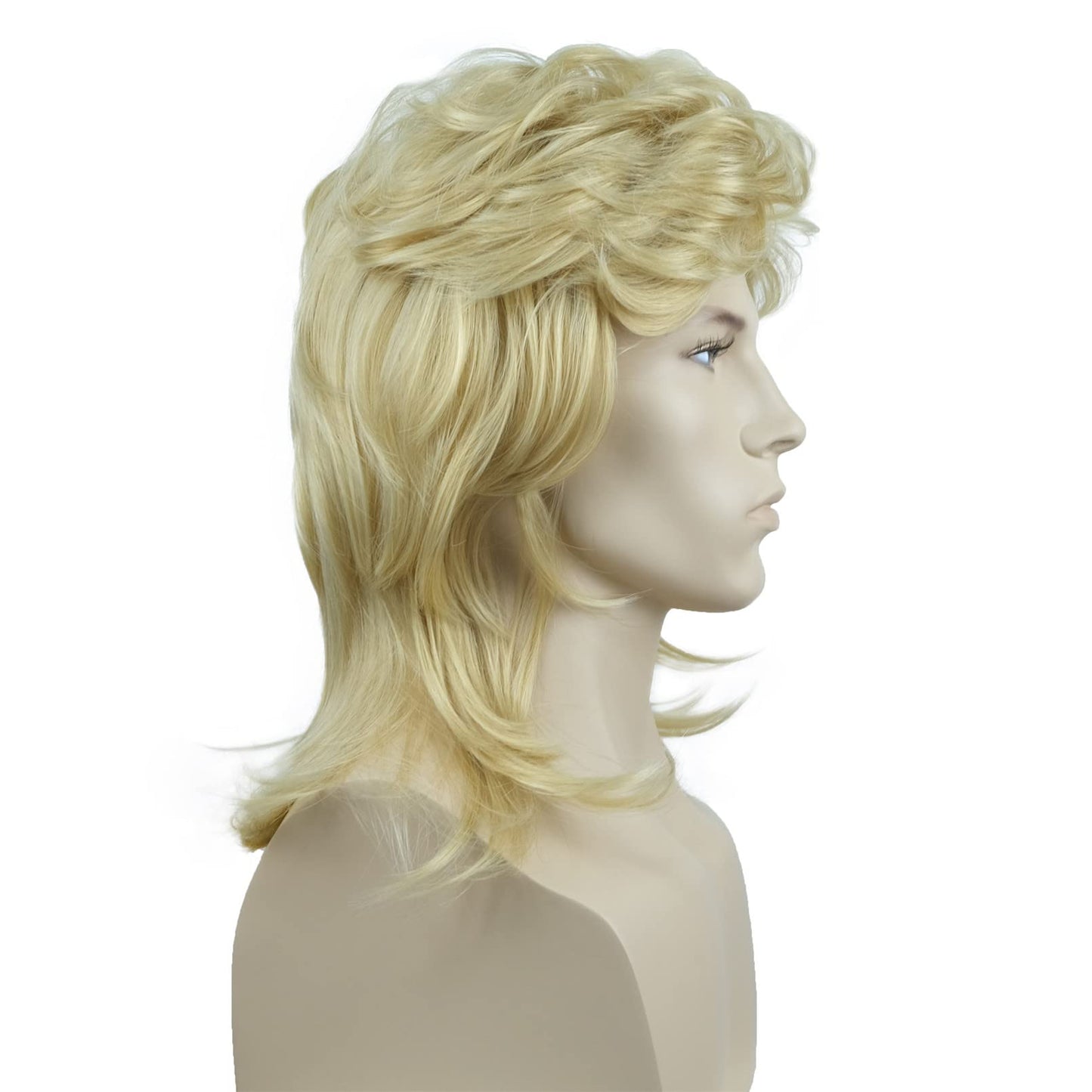 Aimole Mens Gold Wig Retro 70s 80s Costumes Fancy Party Disco Rocker Punk Halloween Cosplay Wigs