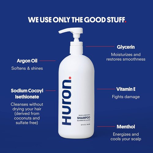 Huron Shower Kit for Men & Women - Hydrating Shampoo, Conditioner & Body Wash | Citrus & Eucalyptus, 30.3 fl oz (Pack of 3)