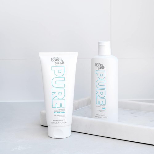 Bondi Sands PURE Gradual Tanning Lotion - Hydrating Formula with Hyaluronic Acid | Fragrance-Free, Vegan | 6.76 Oz/200 mL