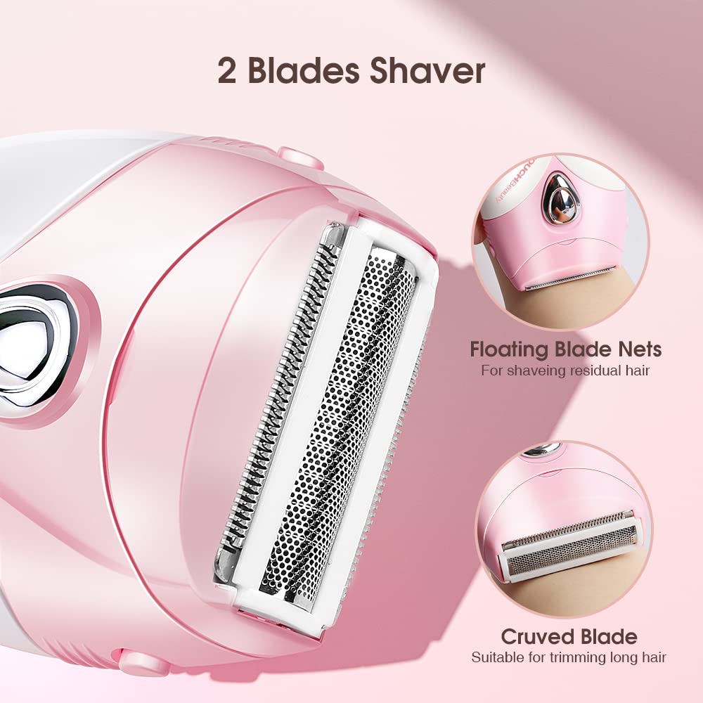 TOUCHBeauty Upgrade Electric Shaver for Women, Razor Cordless for Silky & Smooth Skin, Wet/Dry, Best for Travel (Pink)