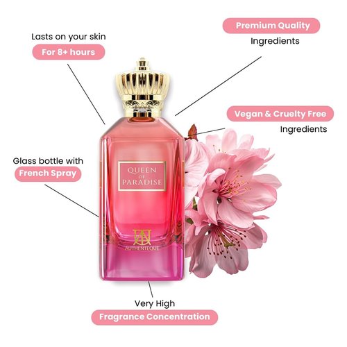 Queen of Paradise Long Lasting Perfume for Women - Luxury Eau de Parfum with Vanilla, Lavender & Mandarin - 3.4oz (100ml)