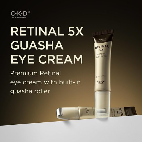 CKD Retinal 5X Gua Sha Eye Cream - Anti-Aging Moisturizer for Dark Circles & Puffiness | Firming & Hydrating Treatment, 1.01 fl oz