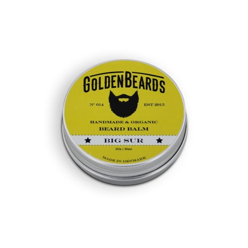 Golden Beards Organic Beard Balm Big Sur - Shea, Cocoa & Argan Butter Blend | Vegan Beard Softener & Styling Balm - 60ml