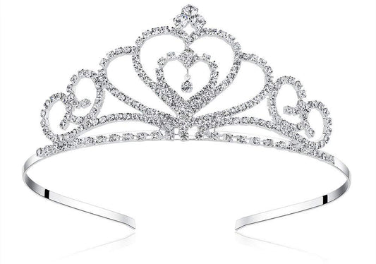 Lovelyshop Rhinestone Crystal Tiara-Wedding Bridal Prom Birthday Pegeant Prinecess Crown (Heart-1 Pack