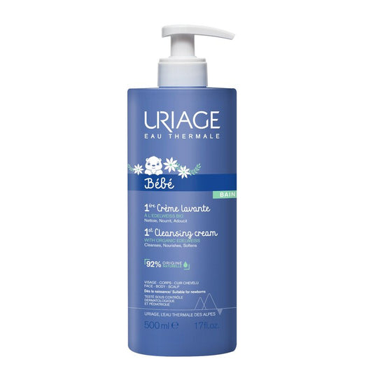 Uriage Baby Body Wash & Scalp With Organic Edelweiss & Shea Butter, Gently Cleanses & Preserves The Hydrolipidic Film, Lovely Scent, Foaming Creamy Texture, Soap-Free, Physiological Ph