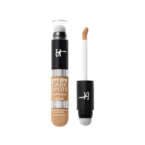 IT Cosmetics Bye Bye Dark Spots Concealer & Brightening Serum - 2% Niacinamide, Hyaluronic Acid, Caffeine - Medium Coverage, Natural Finish - 0.22 fl oz