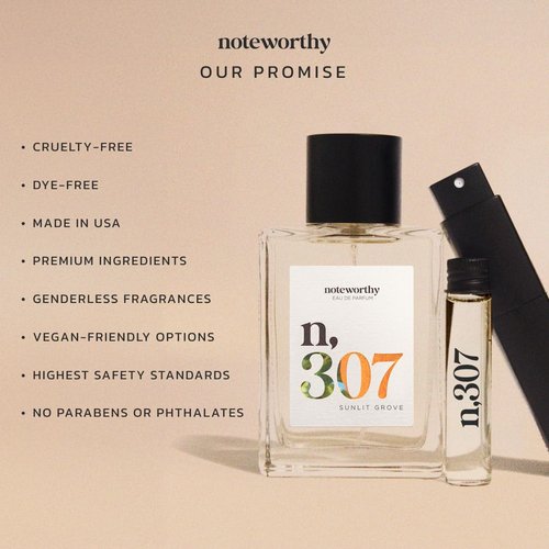 Noteworthy N,307 Sunlit Grove Eau De Parfum - Sophisticated Mandarin, Basil & Sandalwood | Long-Lasting Unisex Fragrance (100ml)