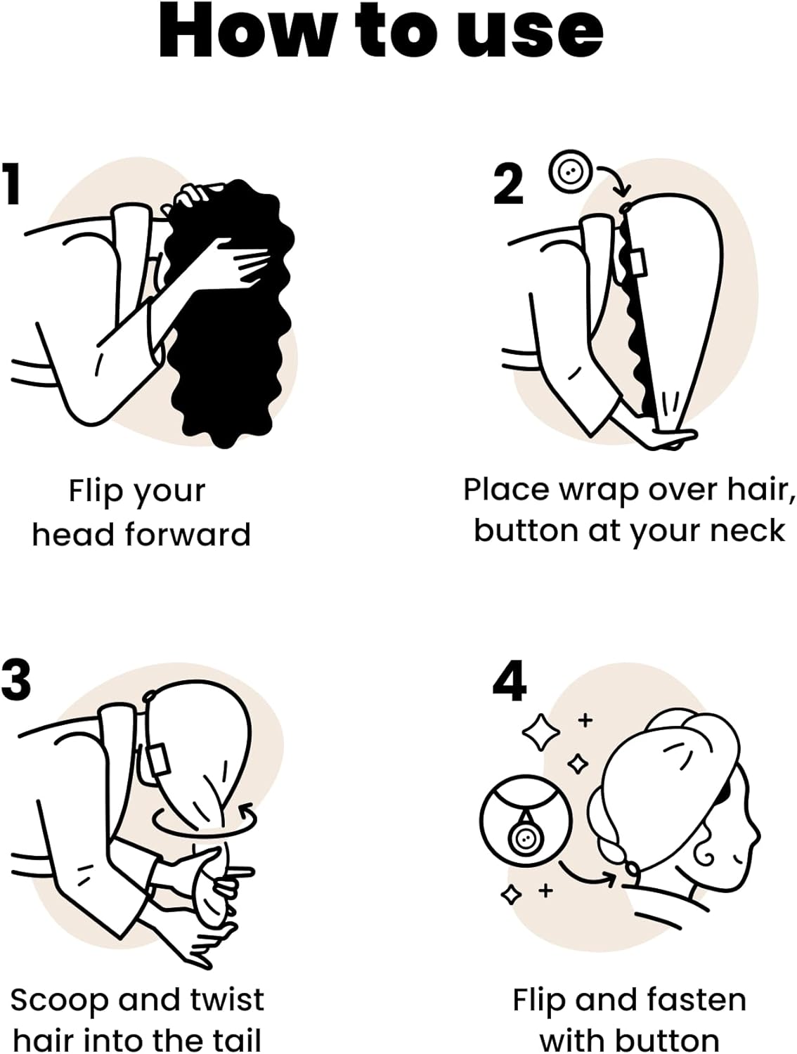 TANGLE TEEZER Double Sided Hair Towel Wrap with Smoothing Satin & Soft Cotton Jersey to Absorb Water & Minimize Frizz, for Curly Hair Types 2C-4C