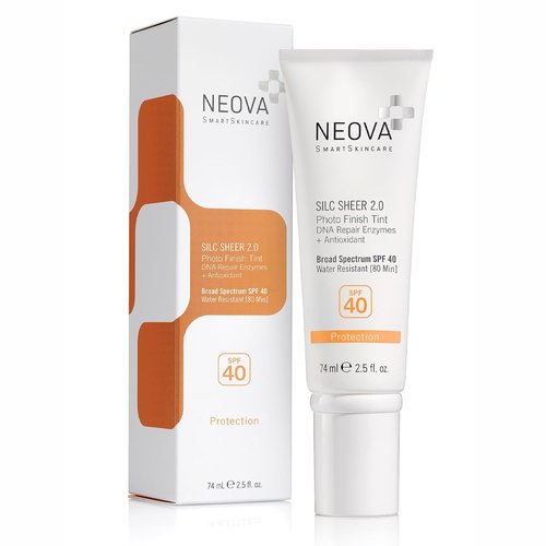 NEOVA SmartSkincare Silc Sheer 2.0 Tinted Sunscreen - Broad Spectrum SPF 40 | 2.5 fl oz | Water Resistant & Fragrance Free