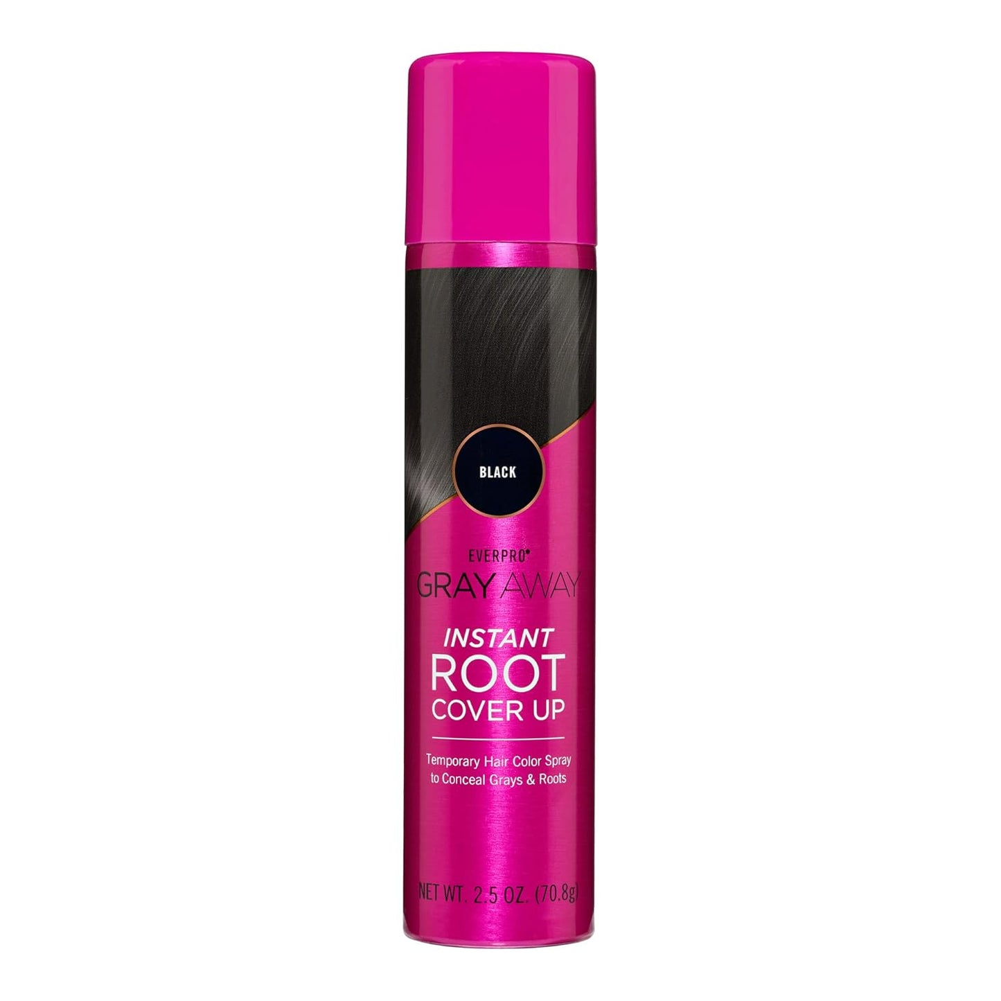 Everpro Gray Away Instant Root Cover Up Spray - Black 2.5oz | Quick & Easy Hair Touch-Up