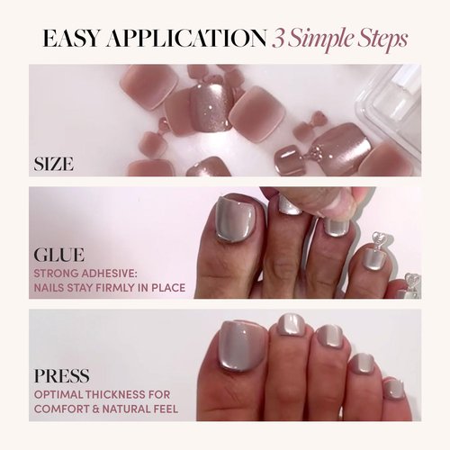 Glamnetic Press-On Nails | Ma Damn Mani Pedi | White French Tip Press-On Nails and Press-On Toenails