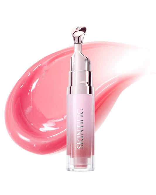 SKINTIFIC Peptide Brightening Lip Serum - Hydrating Tinted Gloss & Moisturizing Balm in Baby Pink