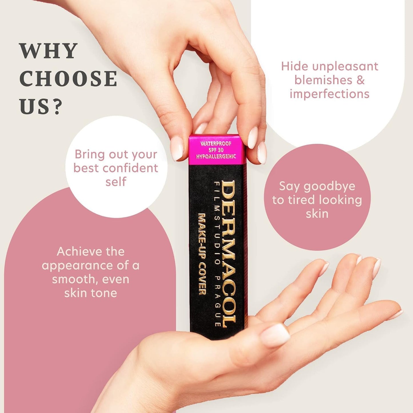 Dermacol Full Coverage Matte Foundation - Waterproof SPF 30 for Oily Skin & Acne, 30g | Shade 207