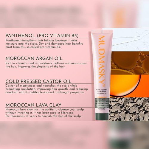 MUDMASKY Root Feeding Hair Mask - Nourishing Formula for Healthy Hair | 75ml / 2.5 FL. OZ.