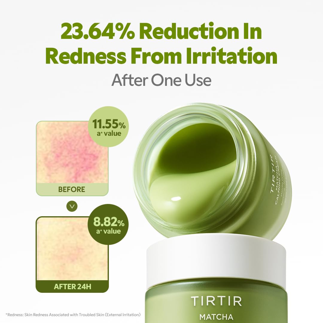 TIRTIR Matcha PDRN Calming Cream - 24H Hydrating Moisturizer for Sensitive Skin | 1.69 Fl Oz
