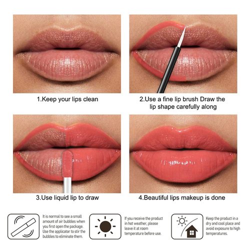 Evpct Coral Nude Pink Liquid Lipstick - Highly Pigmented, Waterproof Longwear Formula | Includes Lip Liner Brush