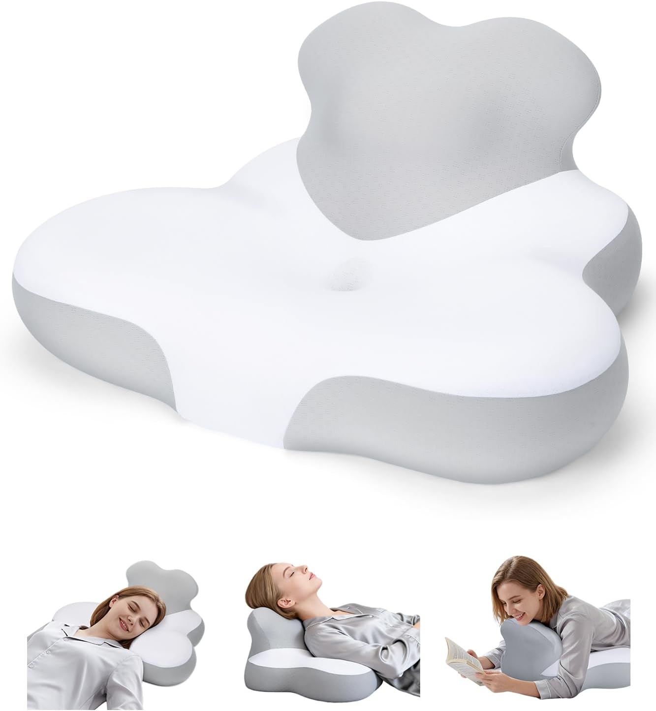 Skiennix Reading Pillow - Memory Foam Bed Wedge with Neck & Back Support | Ergonomic Design for Comfort