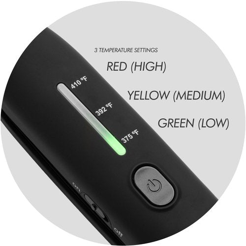 Sam Villa Pro Results Cordless Flat Iron - Travel-Friendly Hair Straightener | 45-Minute Styling, Black