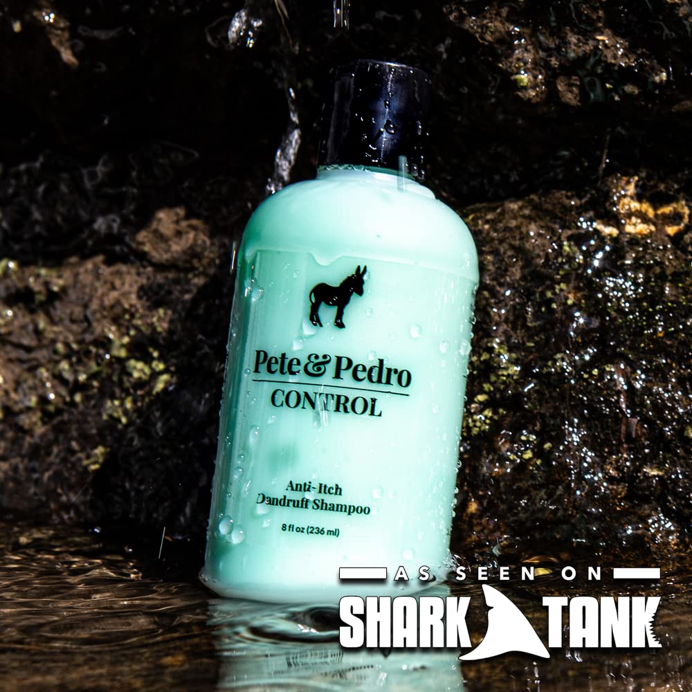 Pete and Pedro Control and Conditon Combo | Extra-Strength Dandruff & Anti-Itch Medicated Coal Tar Peppermint Shampoo Plus Restorative Peppermint Conditioner {Featured on Shark Tank}