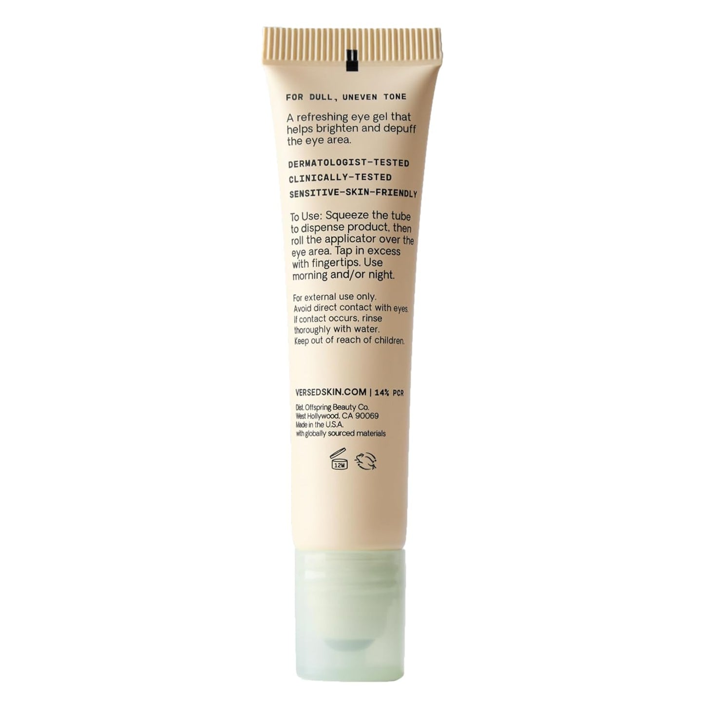Versed Weekend Glow Eye Gel - Caffeine Under Eye Cream for Dark Circles & Wrinkles - 0.5 oz
