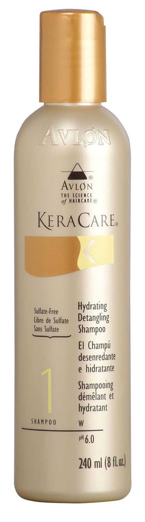 KeraCare Hydrating Detangling Shampoo 8 oz - Moisturizes, Detangles & Softens Hair - Reduces Breakage