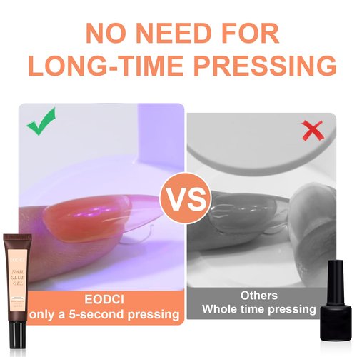 EODCI Soft Gel Nail Tips Glue Gel Solid Nail Glue Gel 20ml Lamp Curing Needed Solid Soak Off Glue Super Strong Nail Glue Gel for Acrylic Nails Extension Fake Nails Press On Nails