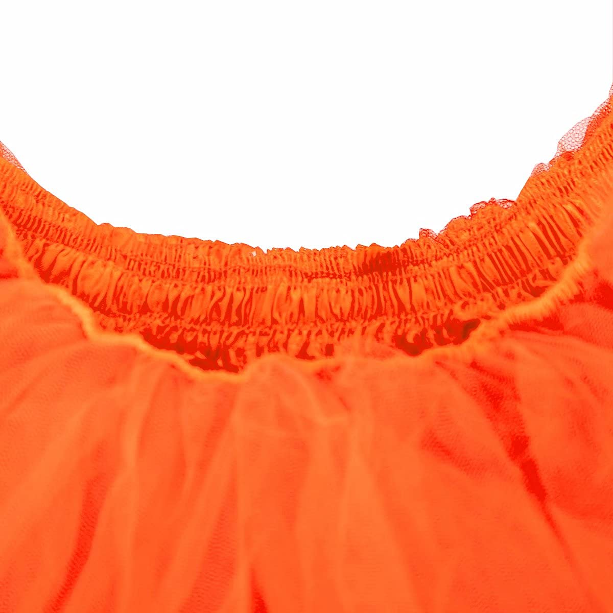 Emeca Women's 6 Layered Short Party Festival Costume Tulle Tutu Skirt Orange