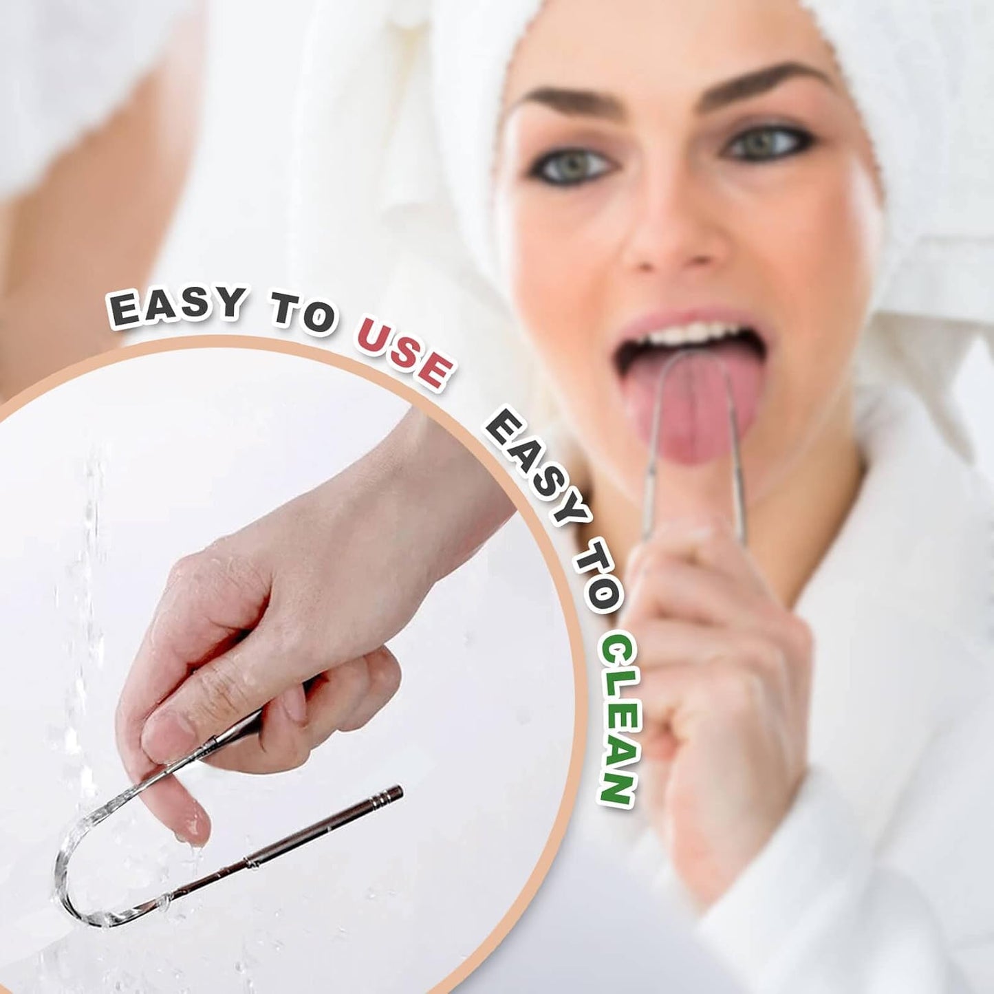 Skiennix Tongue Scraper - 100% Surgical 304 Stainless Steel Cleaner for Fresh Breath | 2 Pack