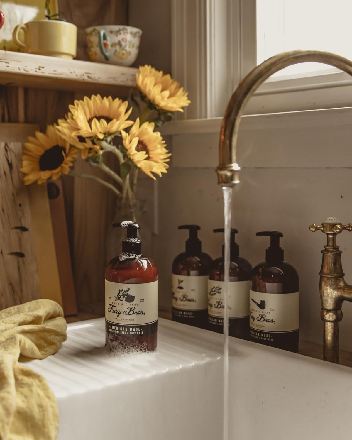 FURY BROS. Black Series Hand & Body Wash | Five Spice | Natural Ingredients | Exfoliating Volcanic Pumice | Moisturizing Aloe Vera | Made in USA | Cruelty-Free | Microbead Free | 16 oz