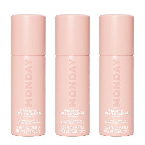 Monday Haircare Original Dry Shampoo - Oil-Absorbing Formula for All Hair Types | 50ML (3 Pack)