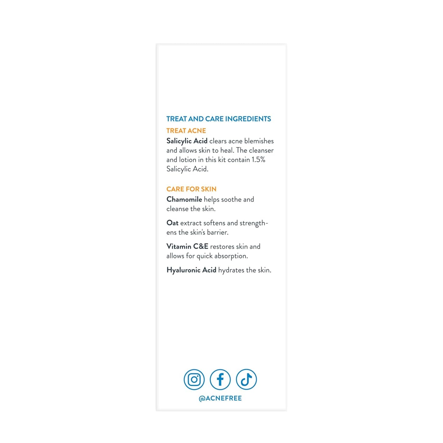 AcneFree 24Hr Acne Clearing System - 3-Step Kit with 1.5% Salicylic Acid for Sensitive Skin